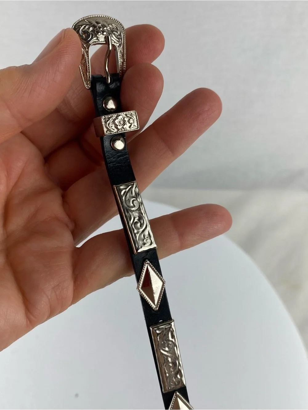 N/A black leather